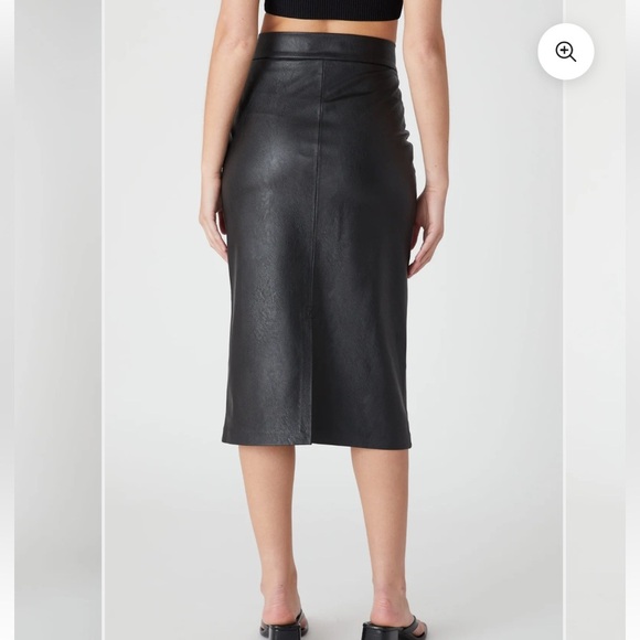 Blank NYC Deep Talks Faux Leather Midi Skirt Size 29 NEW - Picture 3 of 9